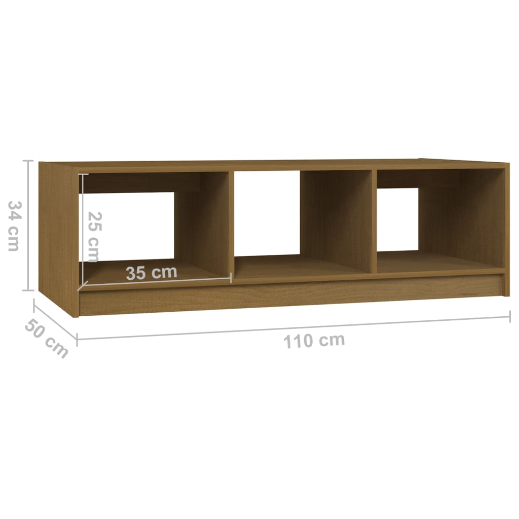 Berkfield Coffee Table Honey Brown 110x50x34 cm Solid Pinewood