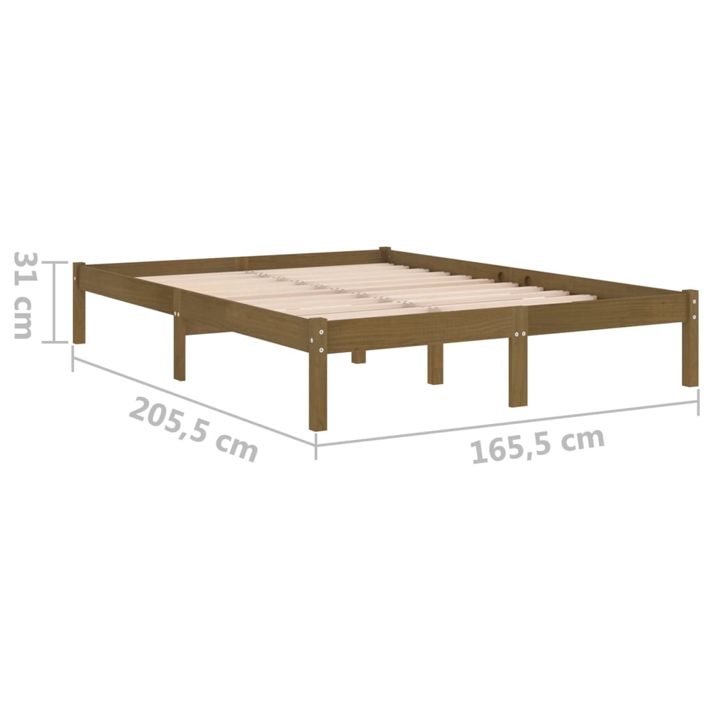 Berkfield Bed Frame Honey Brown Solid Wood Pine 160x200 cm