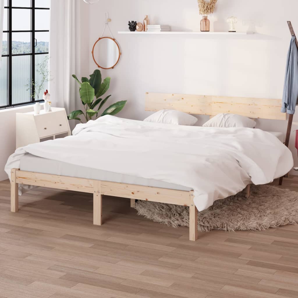 Berkfield Bed Frame Solid Wood Pine 140x200 cm