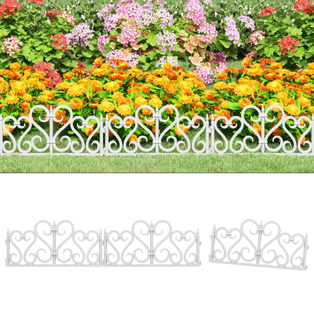 Berkfield Lawn Edgings 17 pcs White 10 m PP