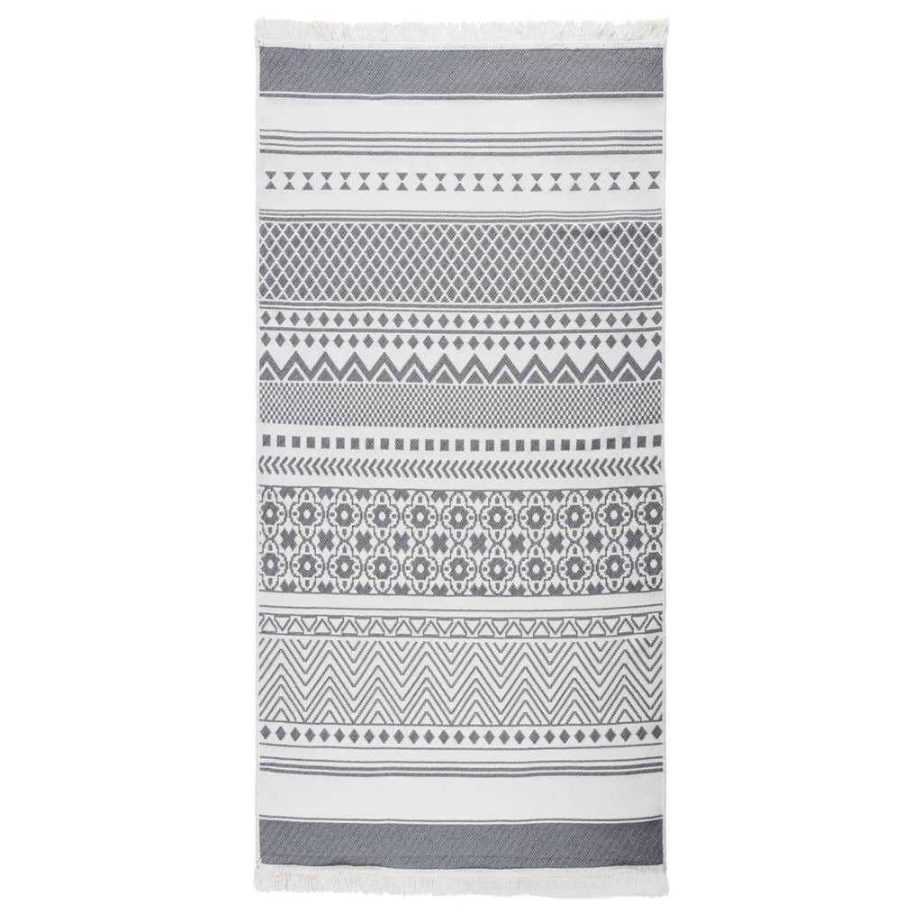 Berkfield Rug Grey and White 100x200 cm Cotton