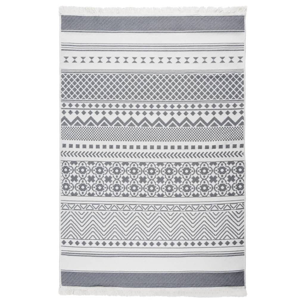 Berkfield Rug Grey and White 160x230 cm Cotton