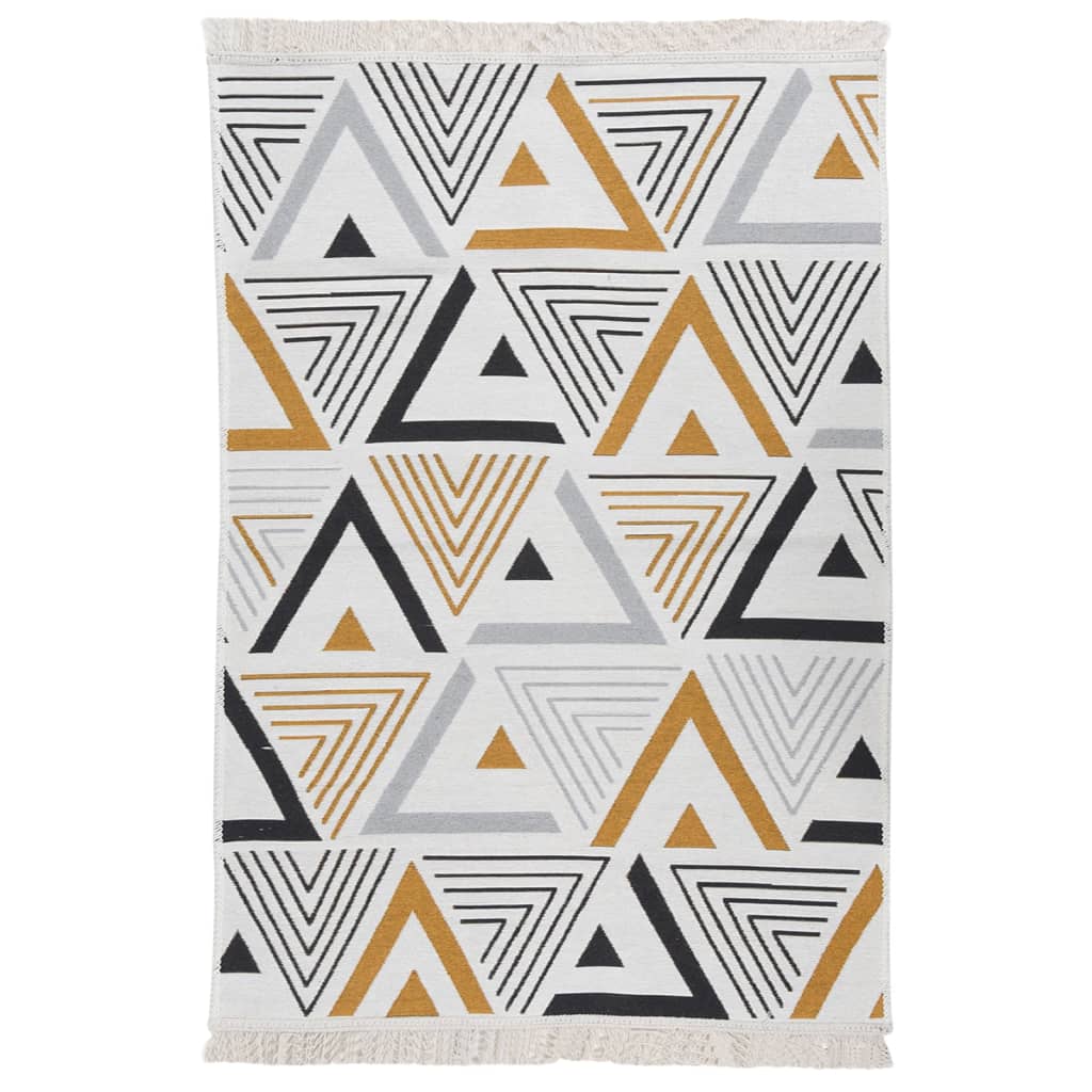 Berkfield Rug Yellow and Grey 160x230 cm Cotton