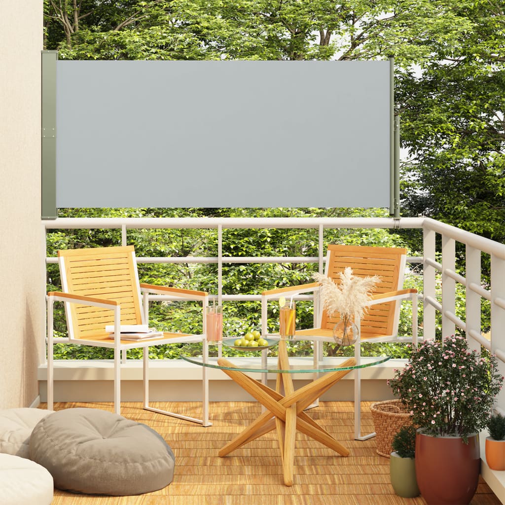 Berkfield Patio Retractable Side Awning 140x300 cm Grey