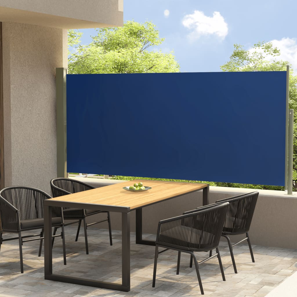 Berkfield Patio Retractable Side Awning 140x300 cm Blue