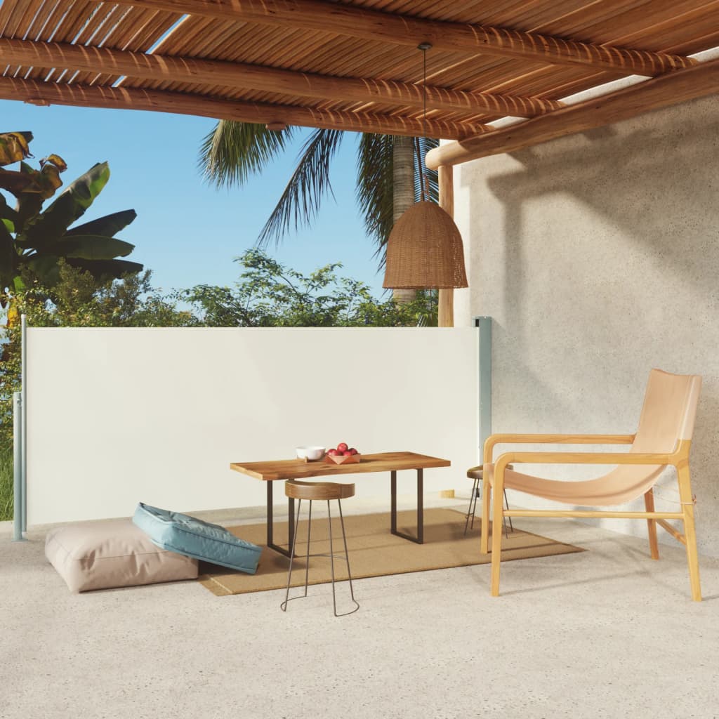 Berkfield Patio Retractable Side Awning 117x300 cm Cream