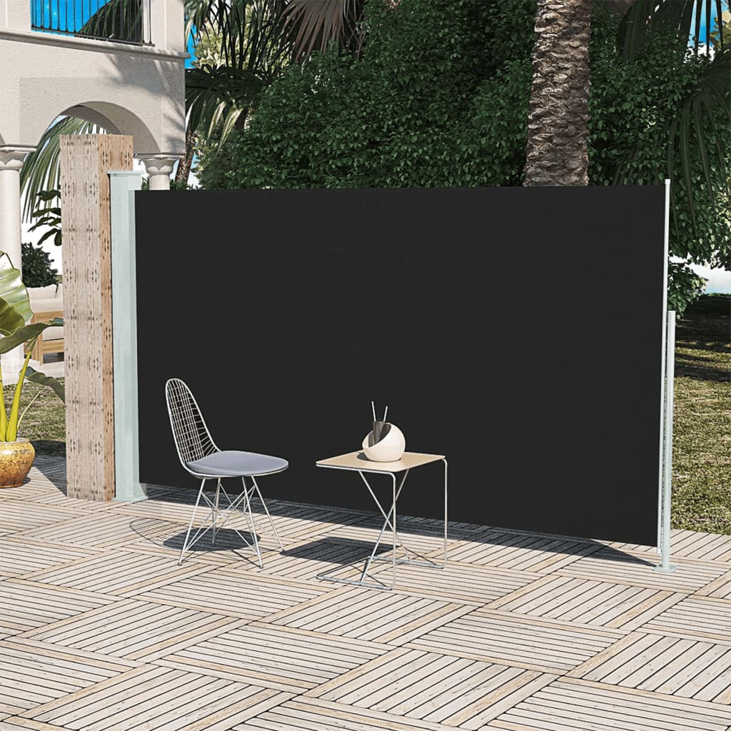 Berkfield Patio Retractable Side Awning 160x300 cm Black