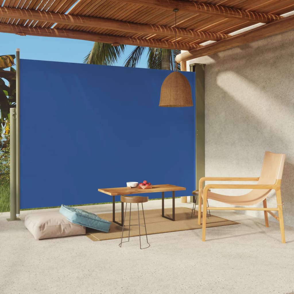 Berkfield Patio Retractable Side Awning 220x300 cm Blue