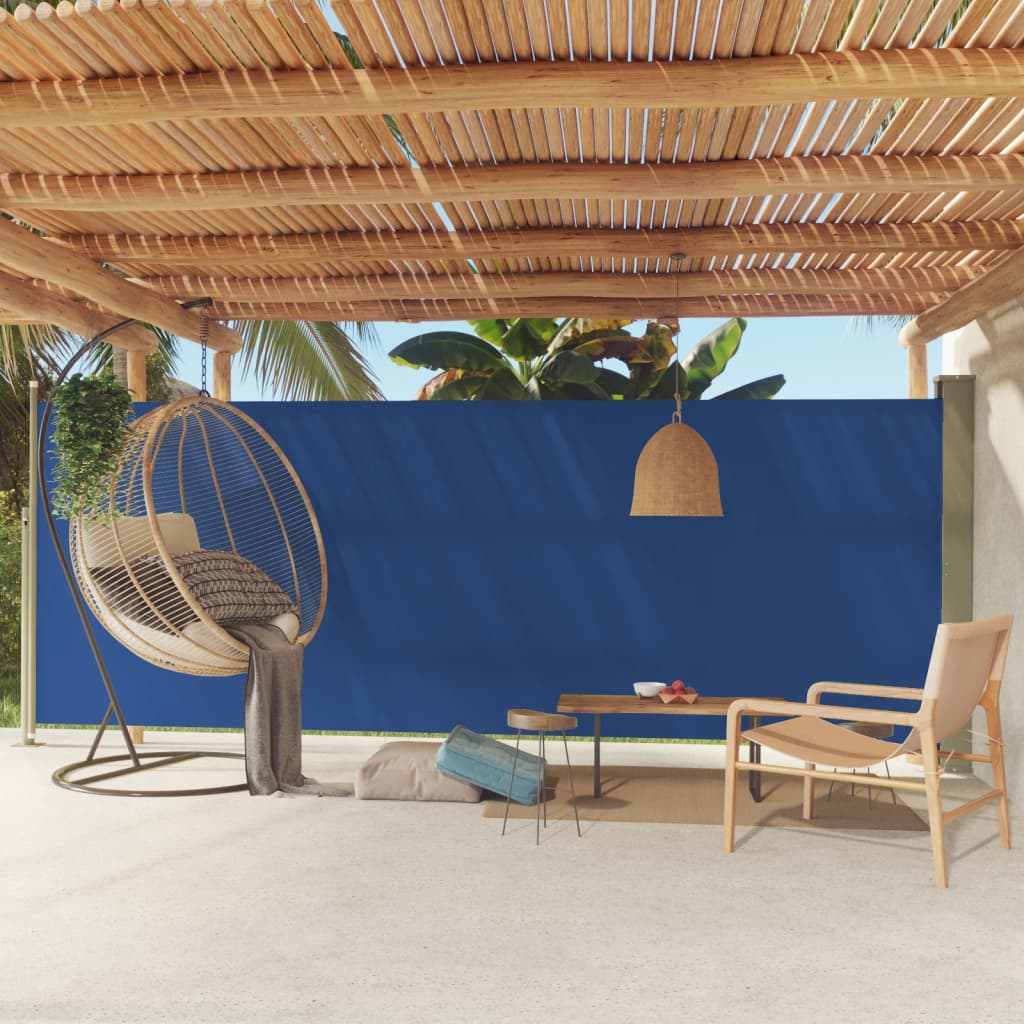 Berkfield Patio Retractable Side Awning 200x500 cm Blue