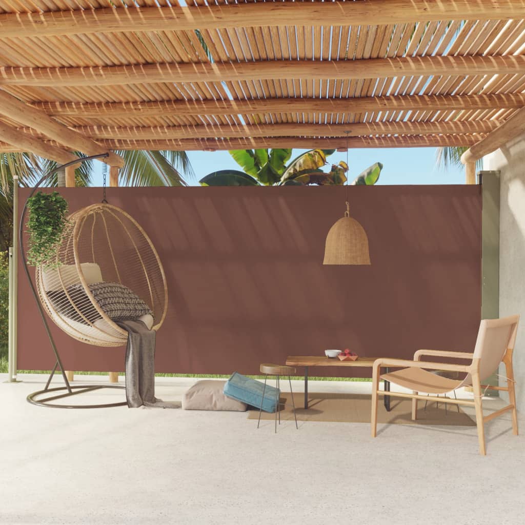 Berkfield Patio Retractable Side Awning 220x500 cm Brown