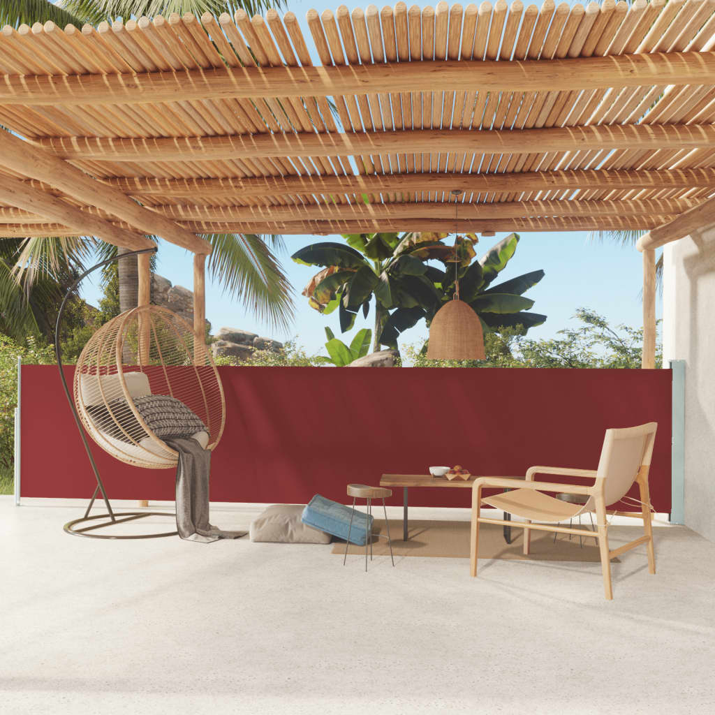 Berkfield Patio Retractable Side Awning 117x600 cm Red