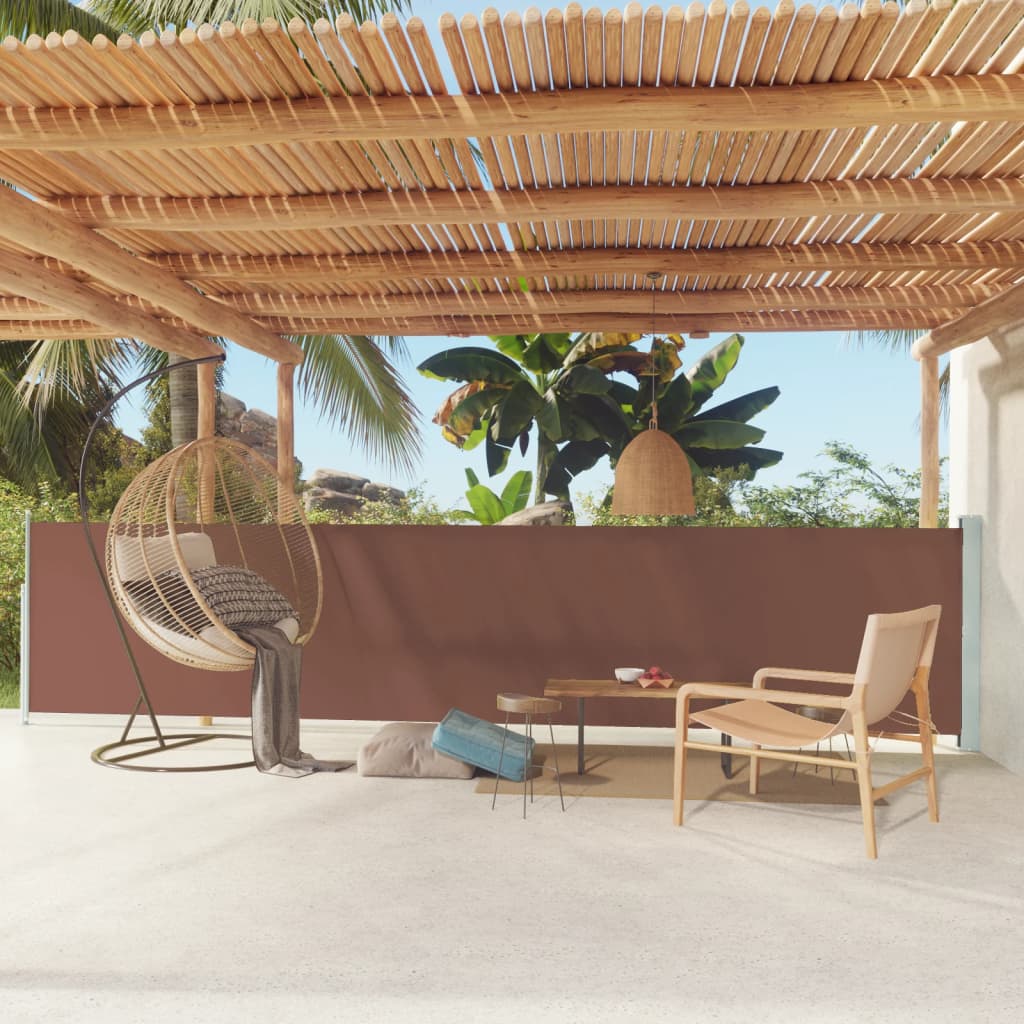 Berkfield Patio Retractable Side Awning 117x600 cm Brown