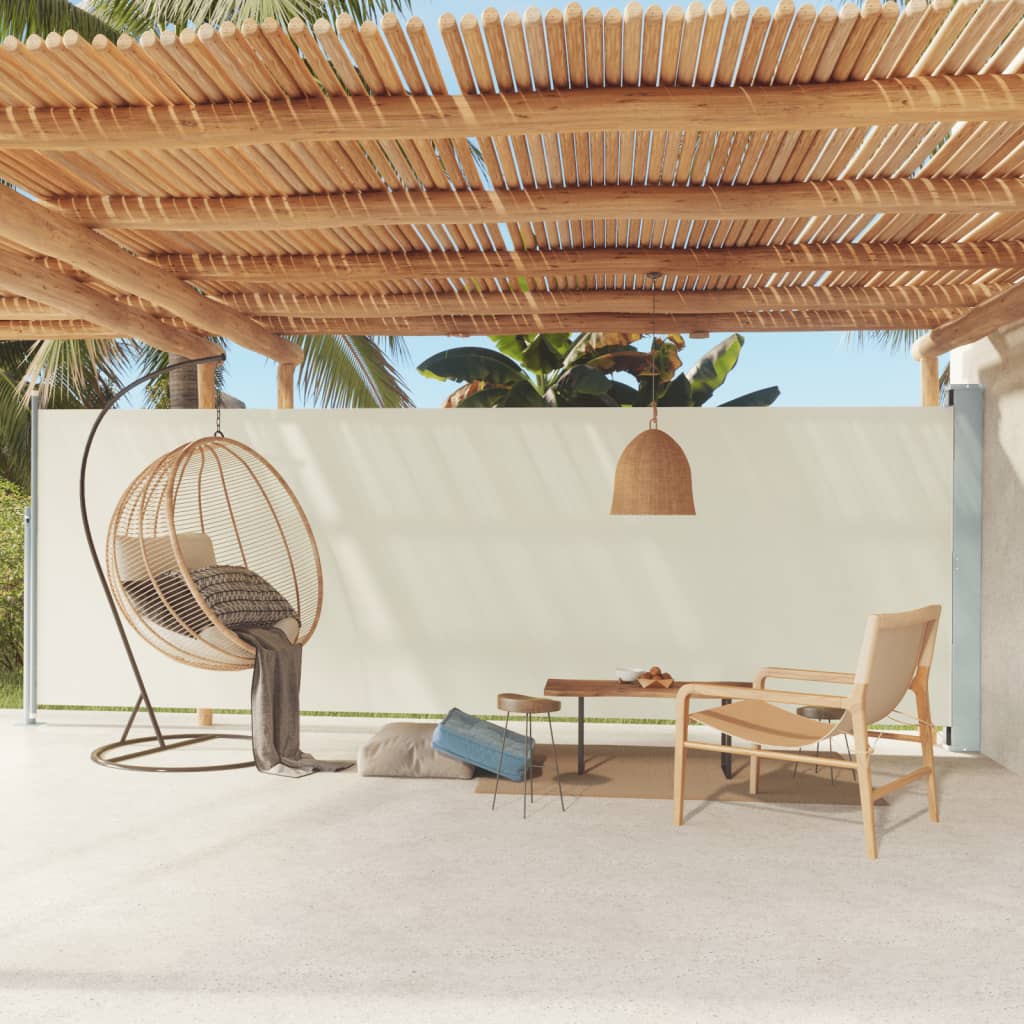 Berkfield Patio Retractable Side Awning 180x600 cm Cream