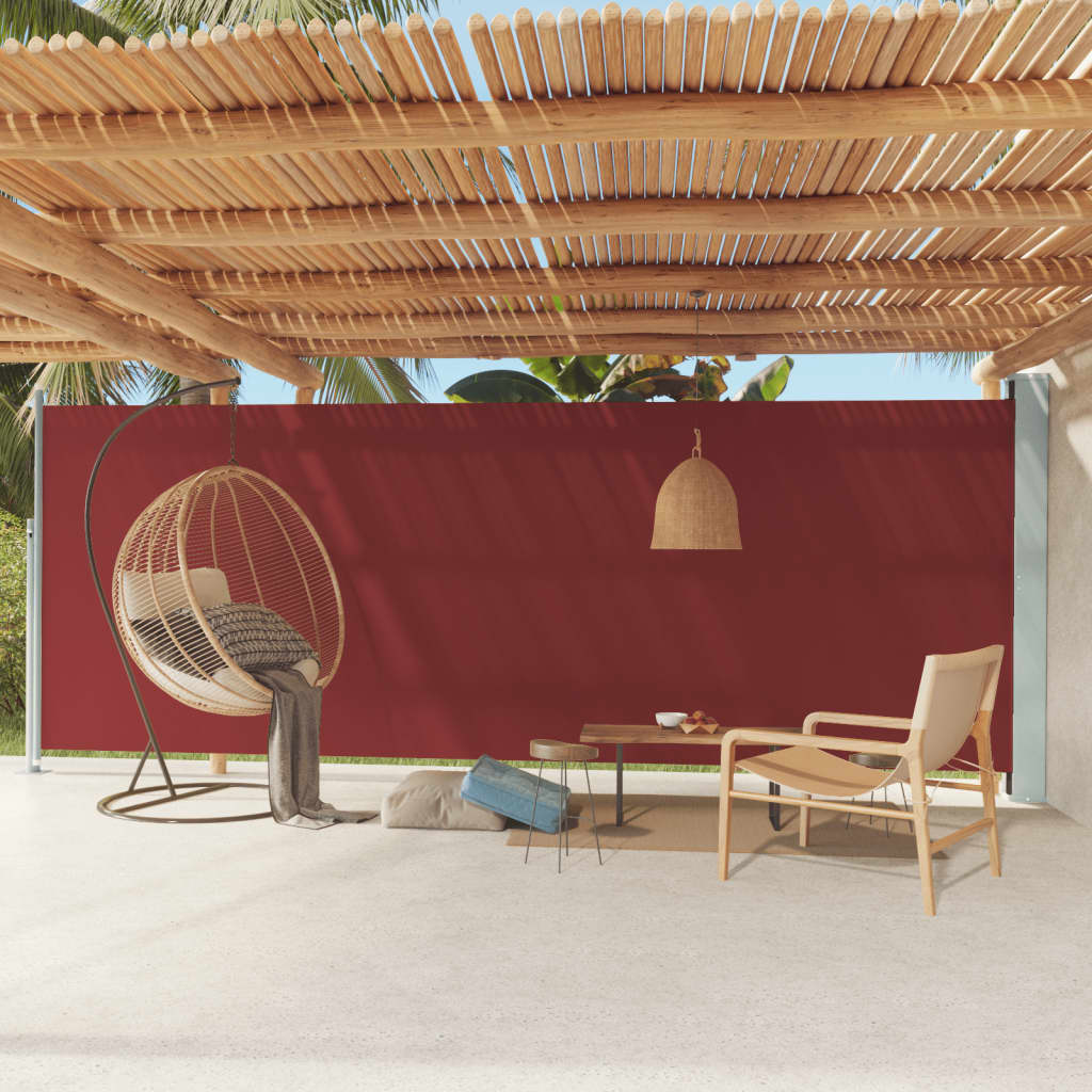 Berkfield Patio Retractable Side Awning 200x600 cm Red