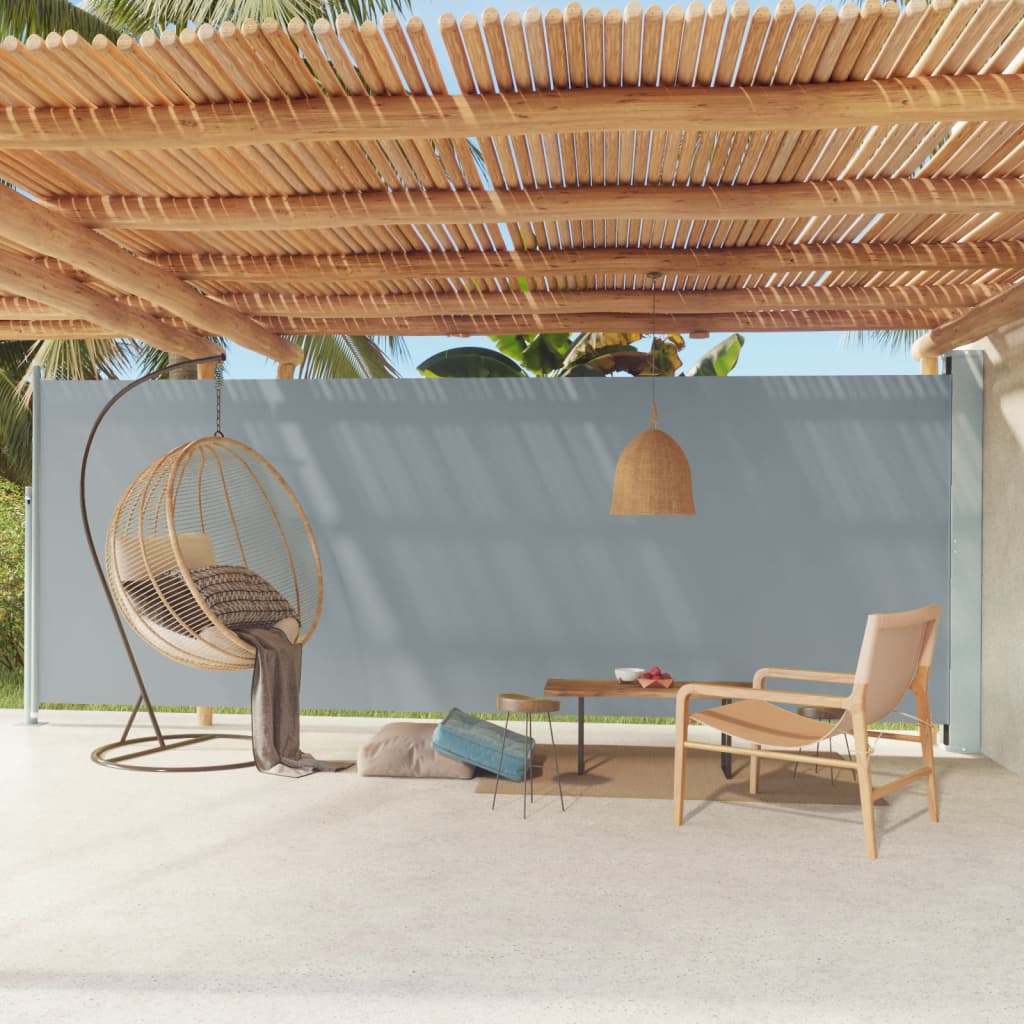 Berkfield Patio Retractable Side Awning 200x600 cm Grey