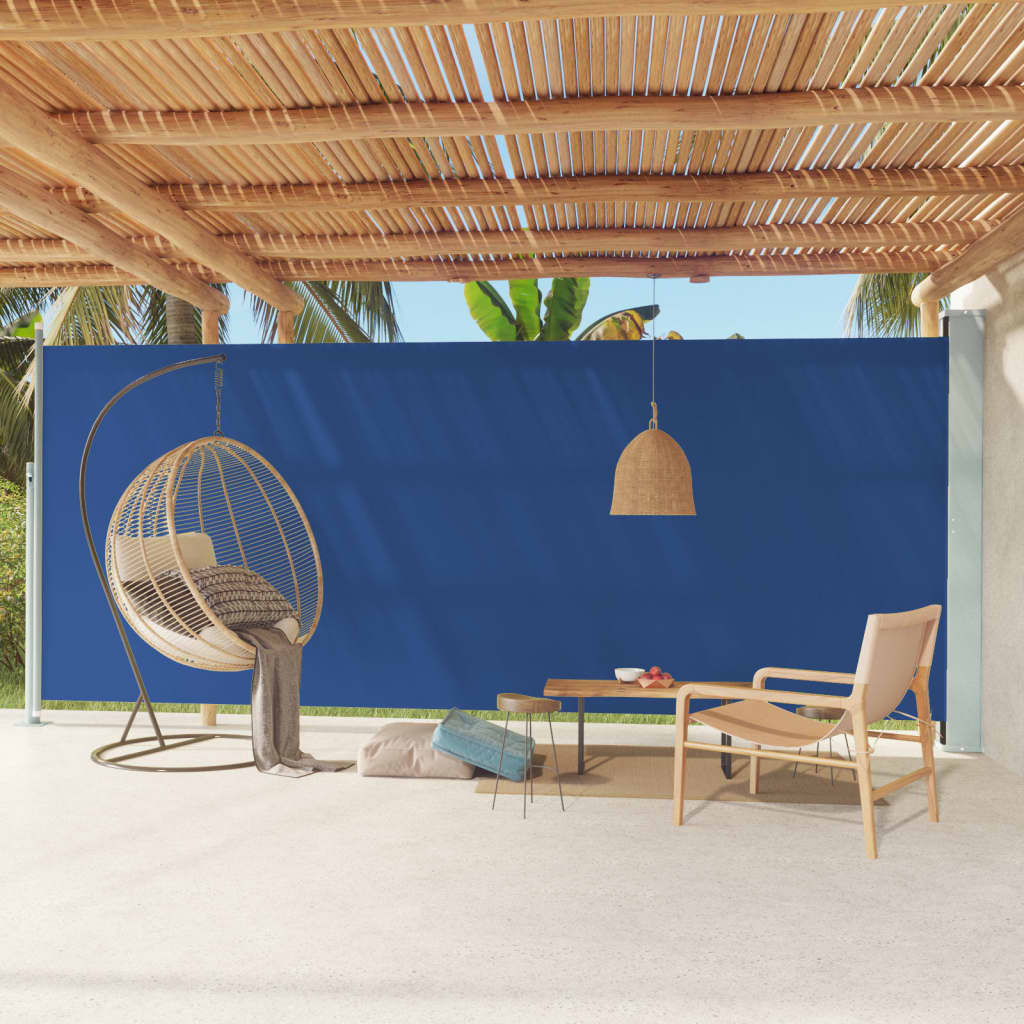 Berkfield Patio Retractable Side Awning 220x600 cm Blue