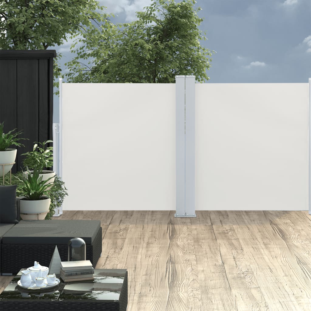 Berkfield Retractable Side Awning Cream 117x600 cm