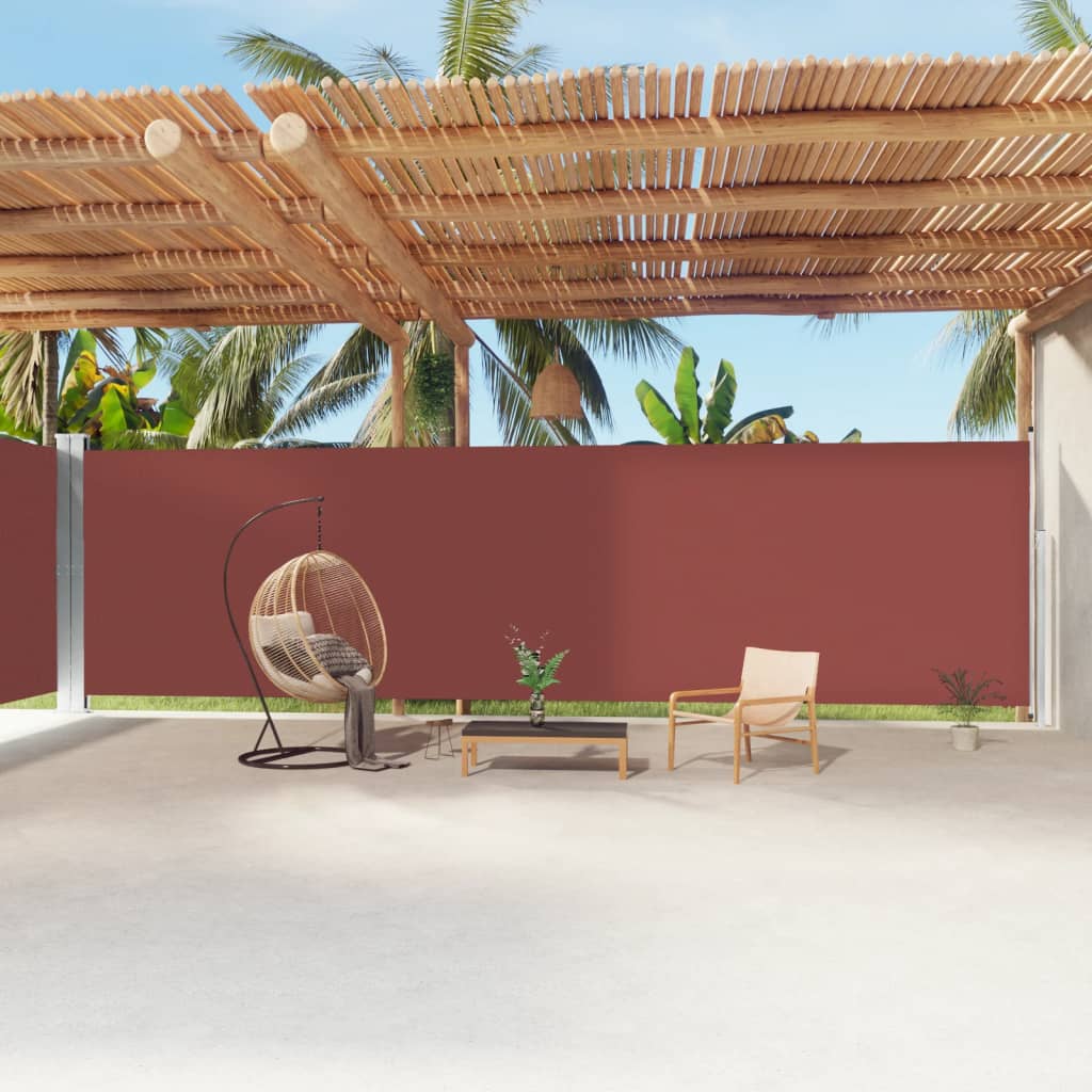 Berkfield Retractable Side Awning Brown 220x1200 cm