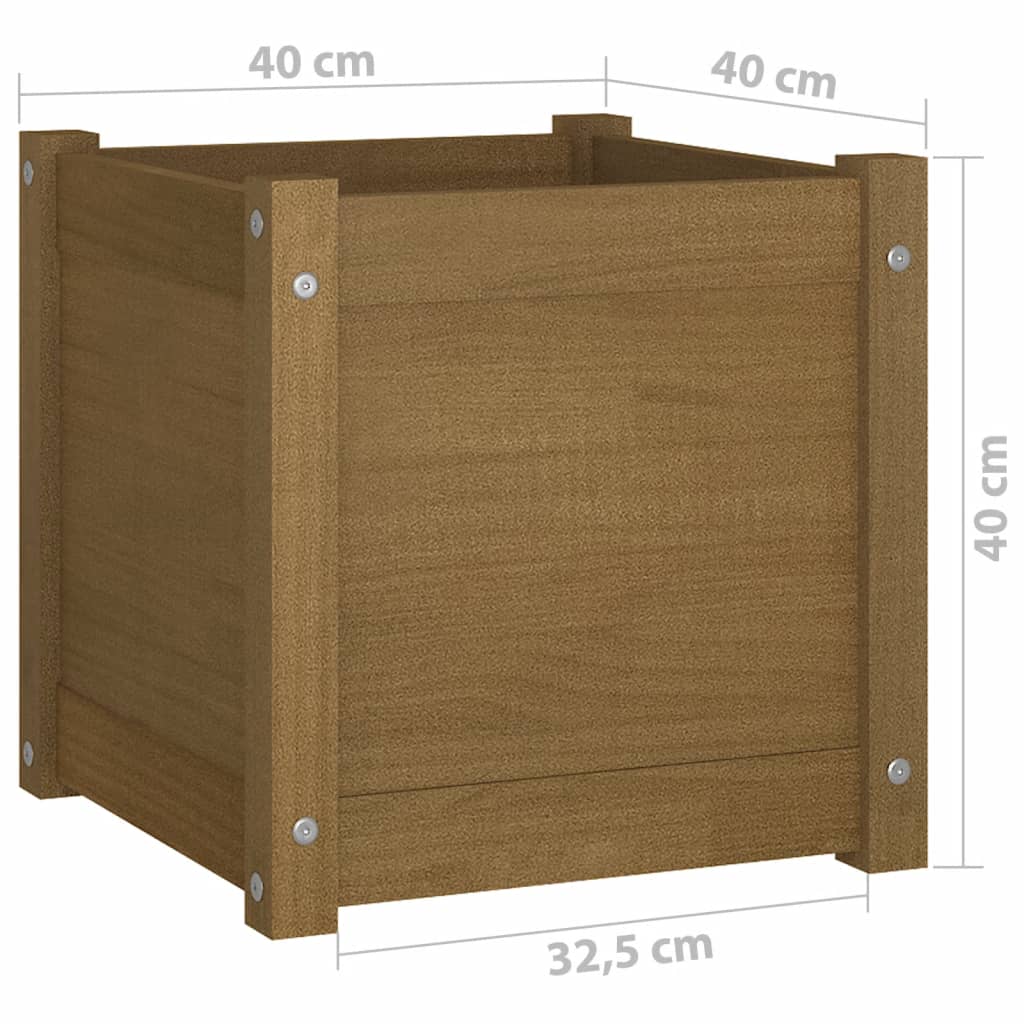 Berkfield Garden Planter Honey Brown 40x40x40 cm Solid Pinewood
