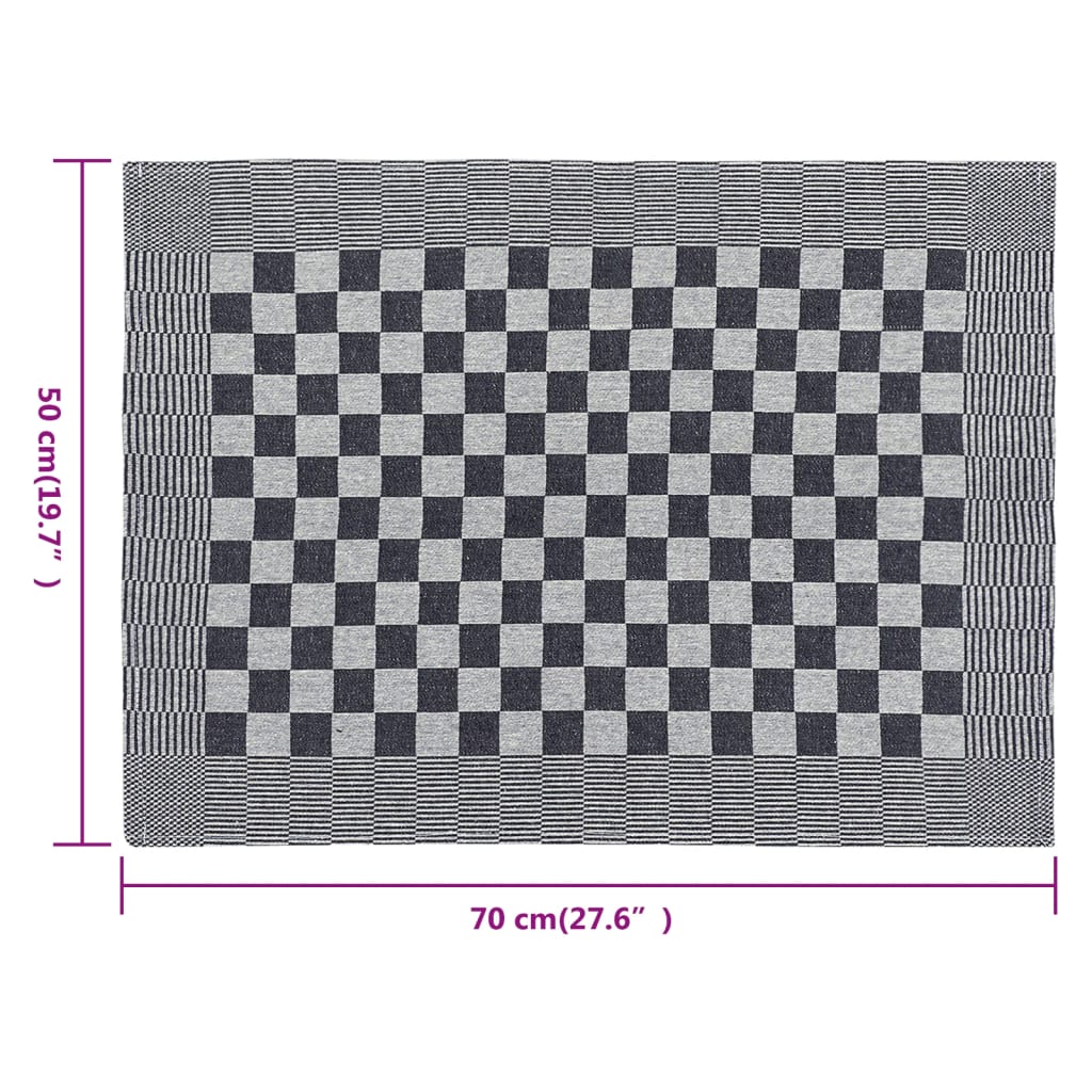 Berkfield Kitchen Towels 50 pcs Black and White 50x70 cm Cotton