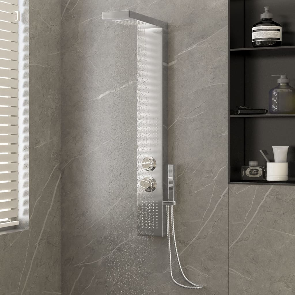 Berkfield Shower Panel System Stainless Steel Square