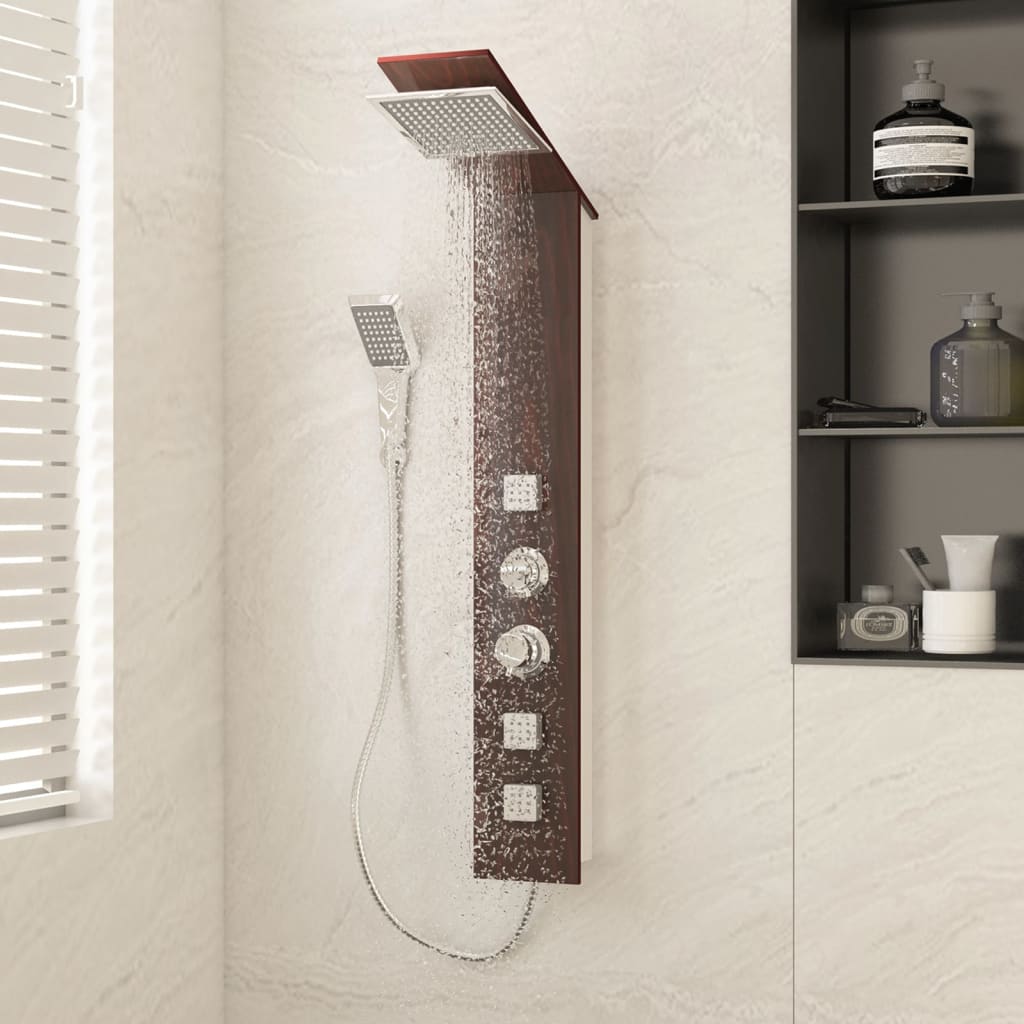 Berkfield Shower Panel System Glass Brown