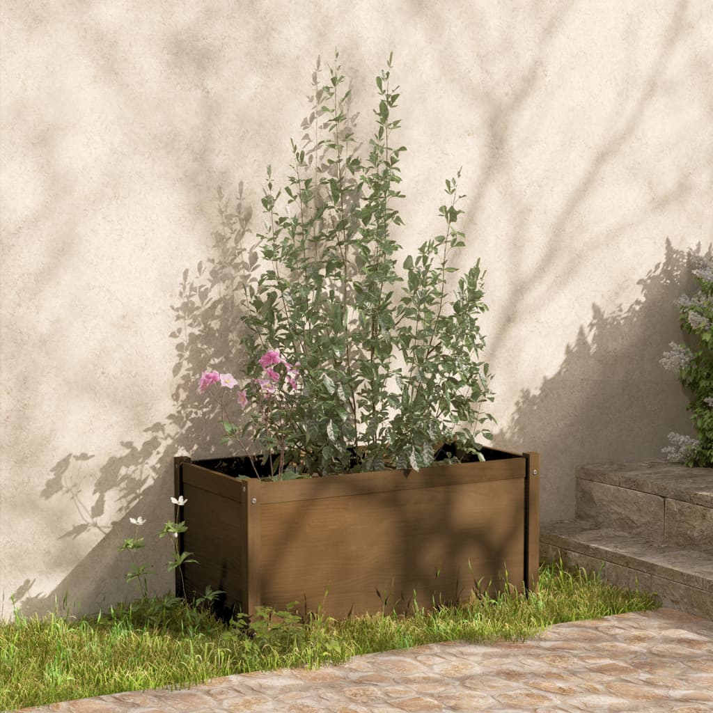 Berkfield Garden Planter Honey Brown 100x50x50 cm Solid Pinewood