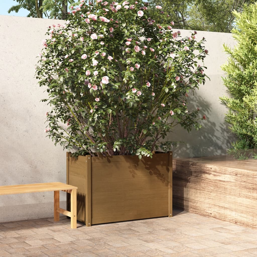 Berkfield Garden Planter Honey Brown 100x50x70 cm Solid Pinewood
