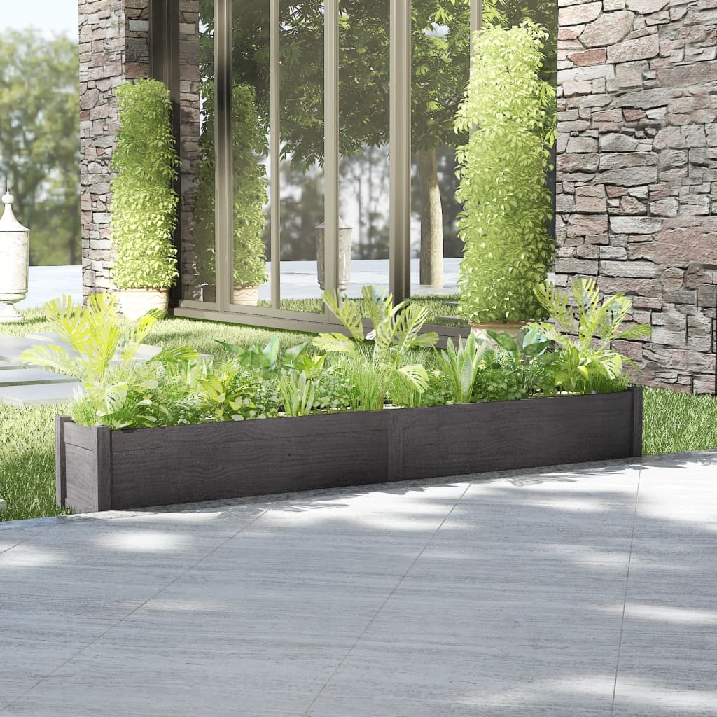 Berkfield Garden Planter Grey 200x31x31 cm Solid Pinewood