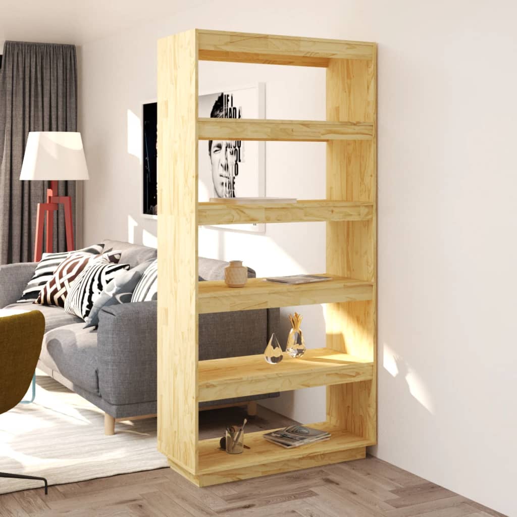 Berkfield Book Cabinet/Room Divider 80x35x167 cm Solid Pinewood