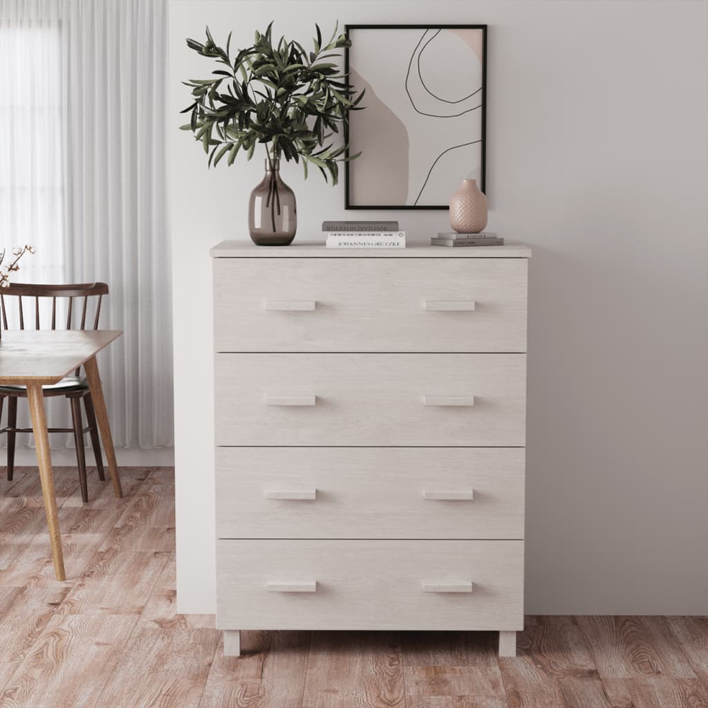 Berkfield Sideboard HAMAR White 79x40x103.5 cm Solid Wood Pine