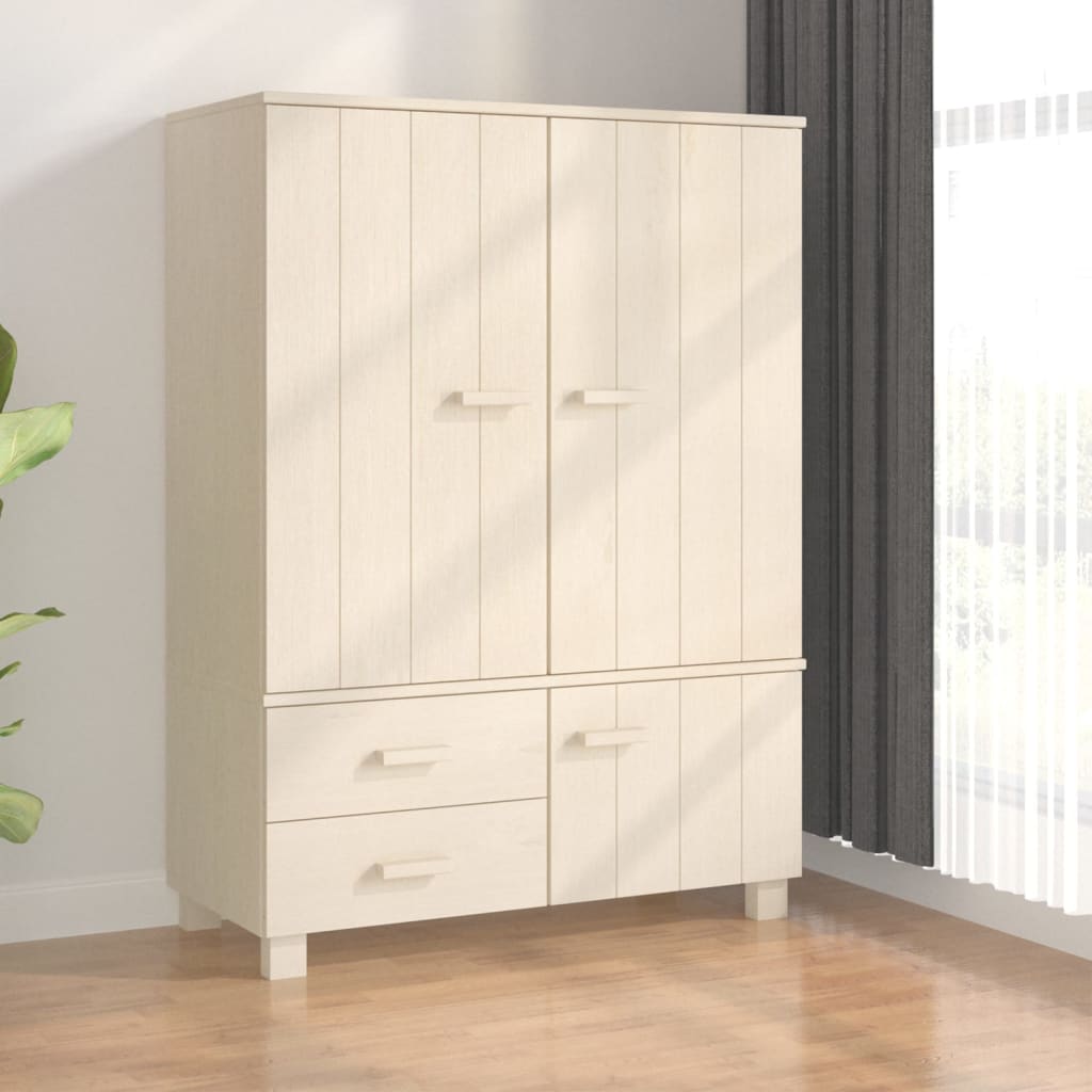 Berkfield Wardrobe HAMAR Honey Brown 99x45x137 cm Solid Wood Pine