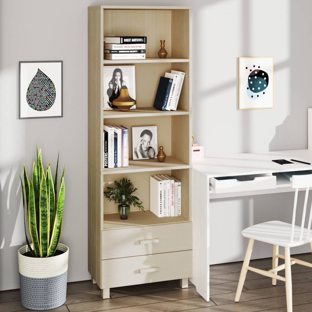 Berkfield Highboard HAMAR Honey Brown 60x35x180 cm Solid Wood Pine