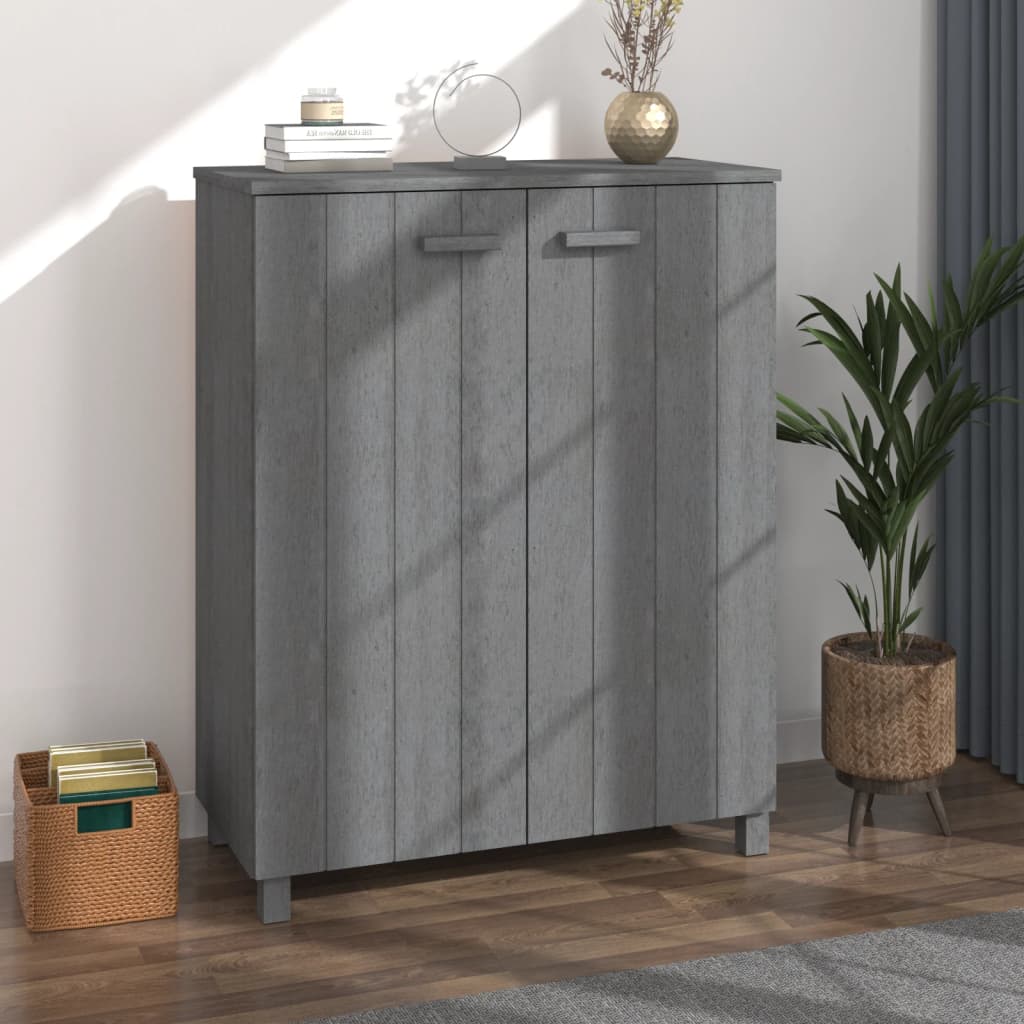 Berkfield Shoe Cabinet HAMAR Dark Grey 85x40x108 cm Solid Wood Pine Berkfield Home