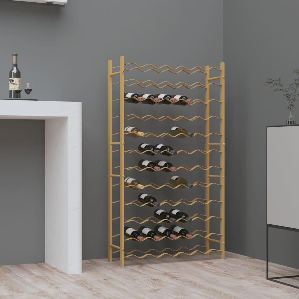 Berkfield Wine Rack for 72 Bottles Gold Metal