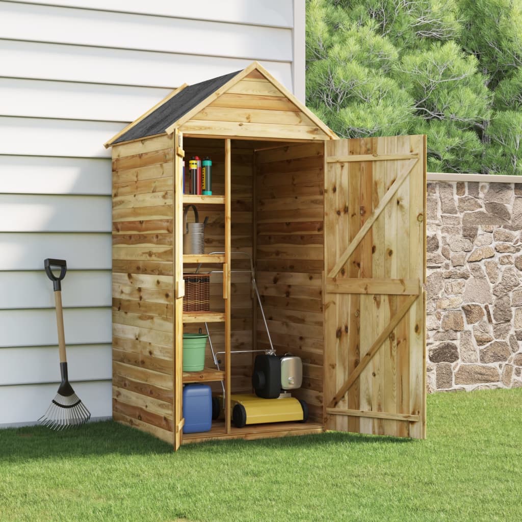 Berkfield Garden Tool Shed with Door 107x107x220 cm Impregnated Solid Wood Pine