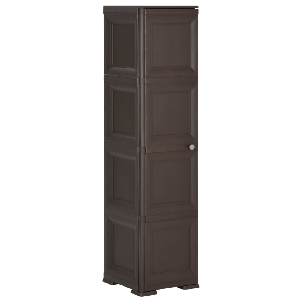 Berkfield Plastic Cabinet 40x43x164 cm Wood Design Brown