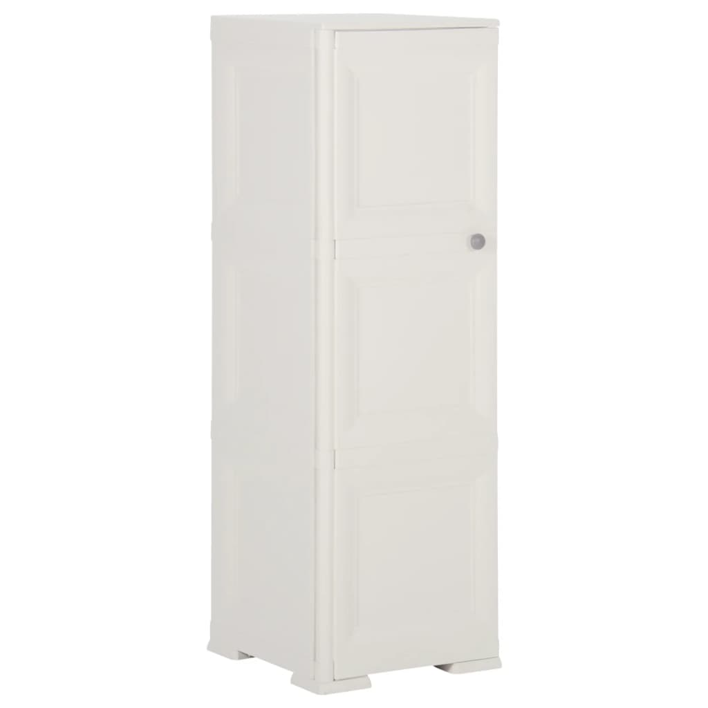 Berkfield Plastic Cabinet 40x43x125 cm Wood Design Angora White