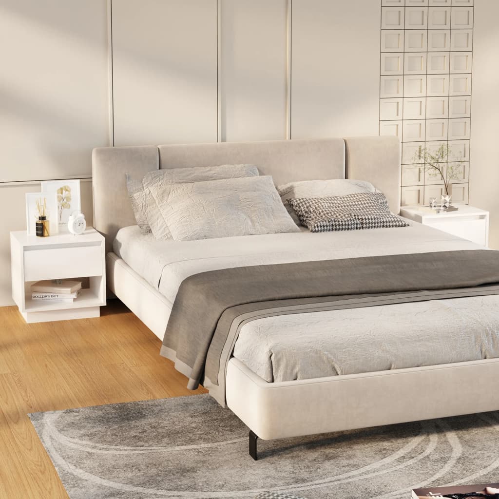 Berkfield Bedside Cabinets 2 pcs High Gloss White 45x34x44 cm Engineered Wood