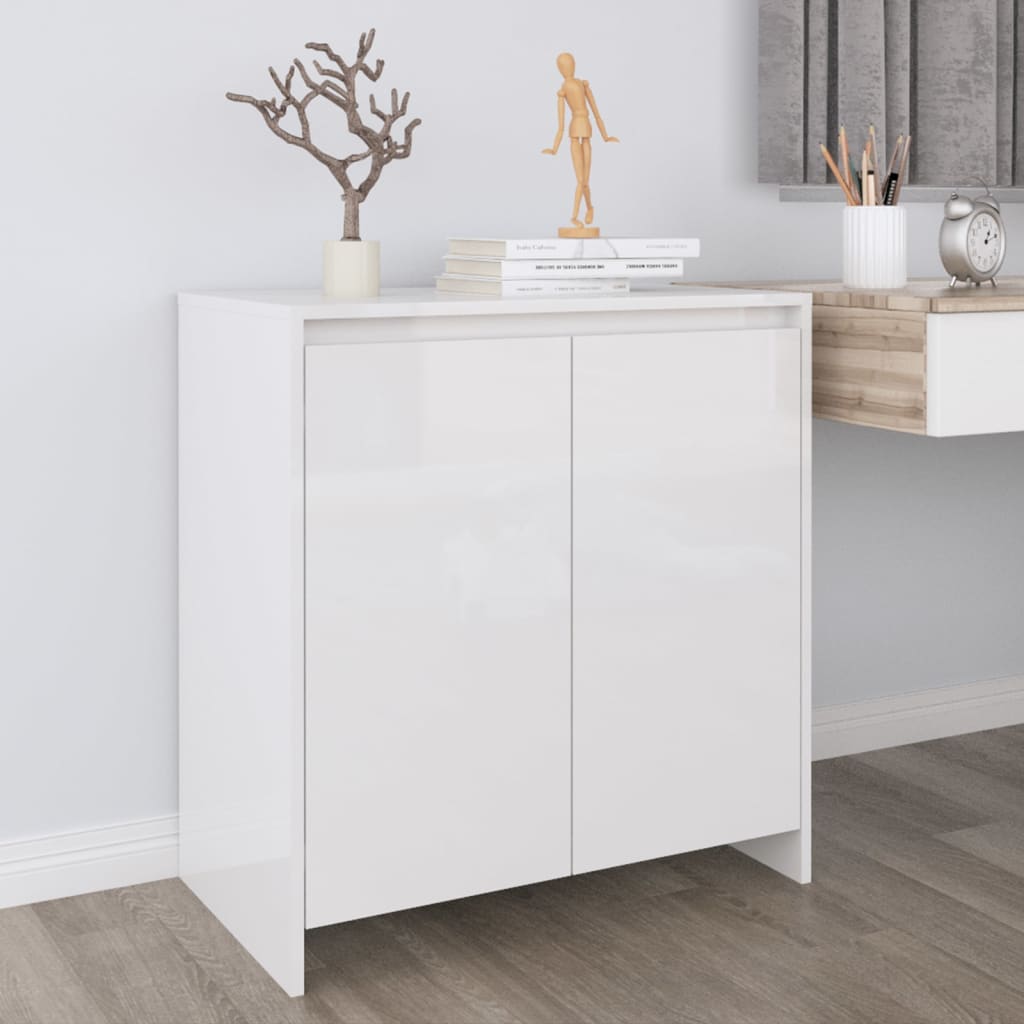Berkfield Sideboard High Gloss White 70x41x75 cm Engineered Wood
