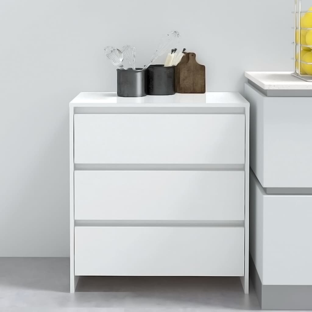Berkfield Sideboard High Gloss White 70x41x75 cm Engineered Wood