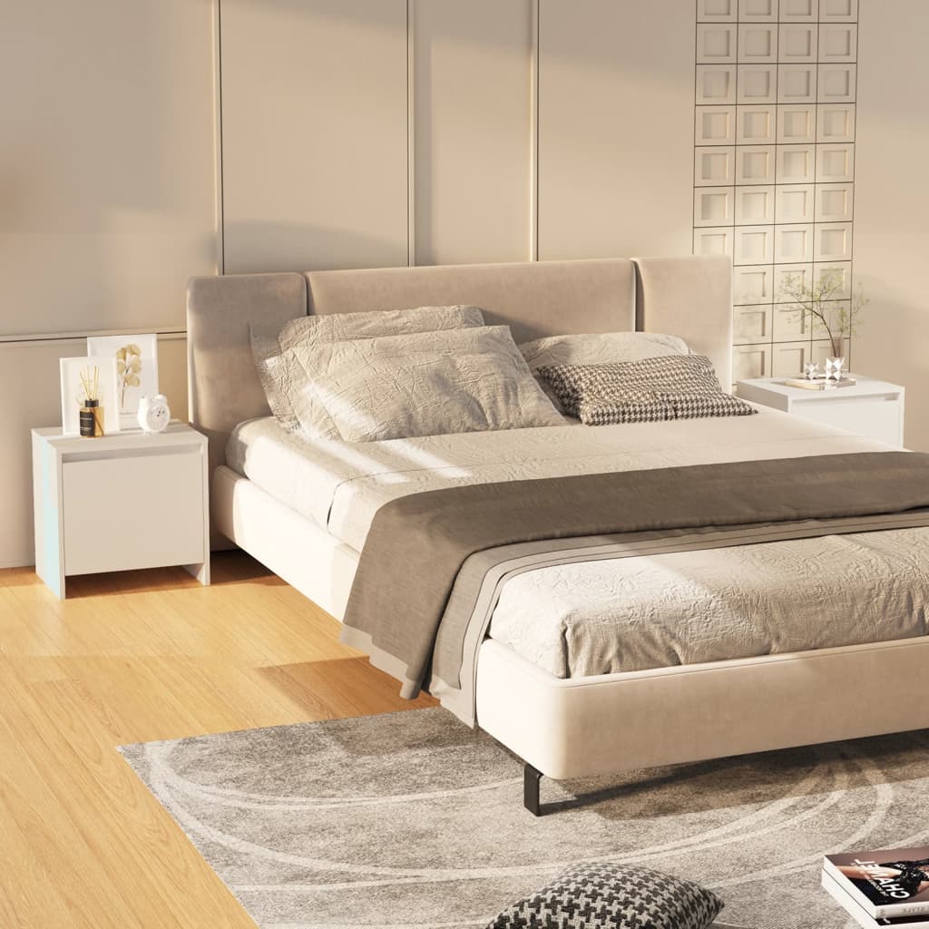 Berkfield Bedside Cabinets 2 pcs White 45x34x44.5 cm Engineered Wood