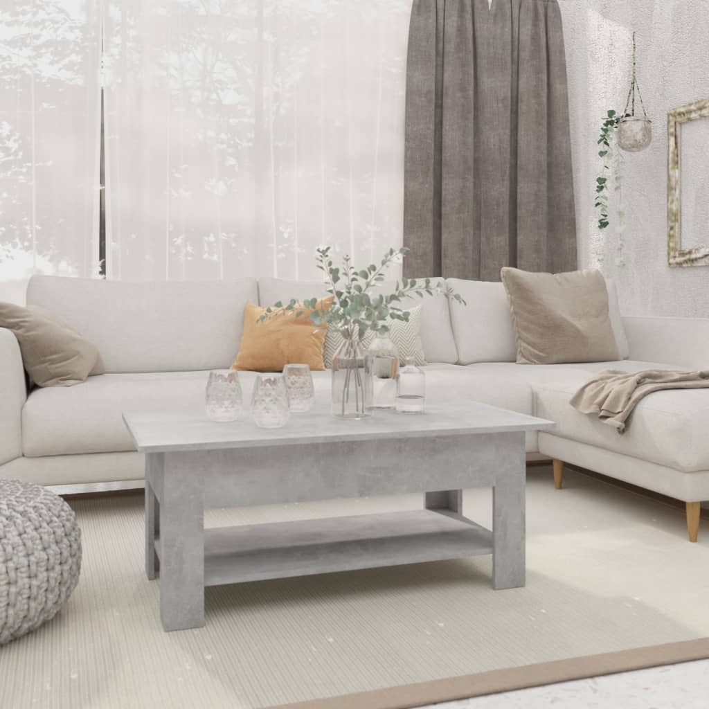 Berkfield Coffee Table Concrete Grey 102x55x42 cm Engineered Wood