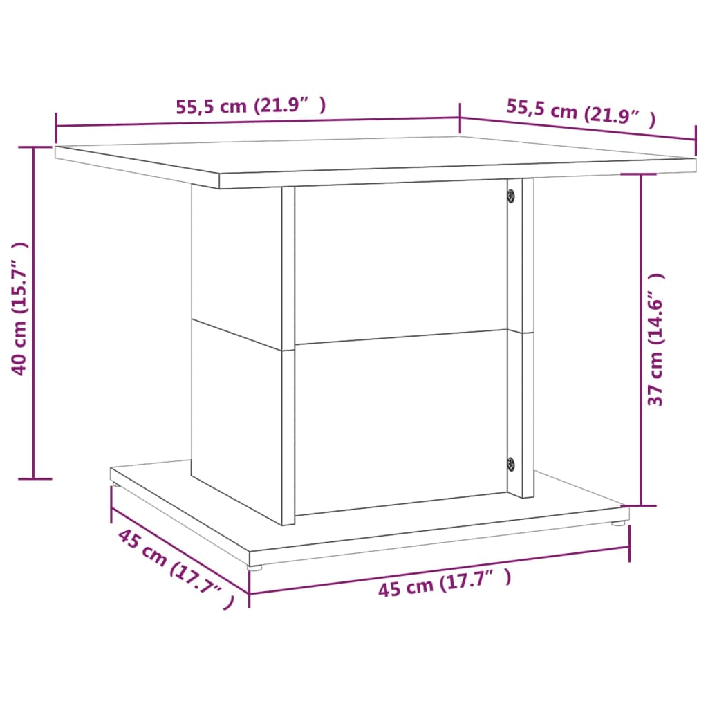 Berkfield Coffee Table Concrete Grey 55.5x55.5x40 cm Engineered Wood