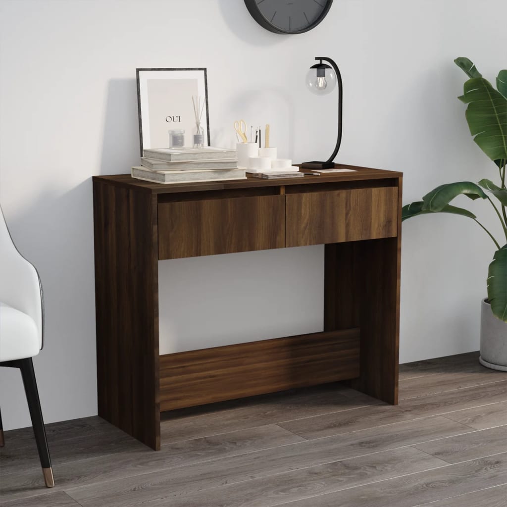 Berkfield Console Table Brown Oak 89x41x76.5 cm Engineered Wood