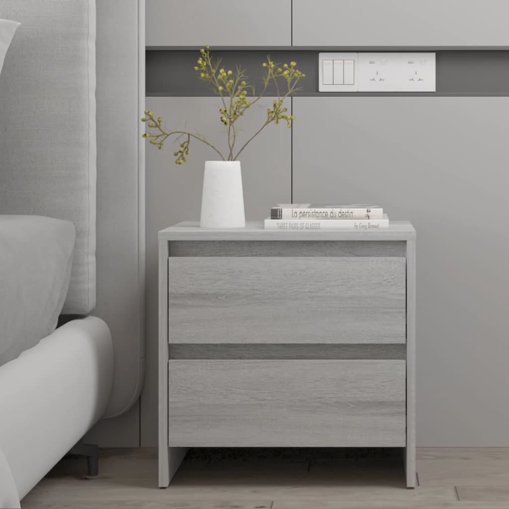 Berkfield Bedside Cabinet Grey Sonoma 45x34.5x44.5 cm Engineered Wood