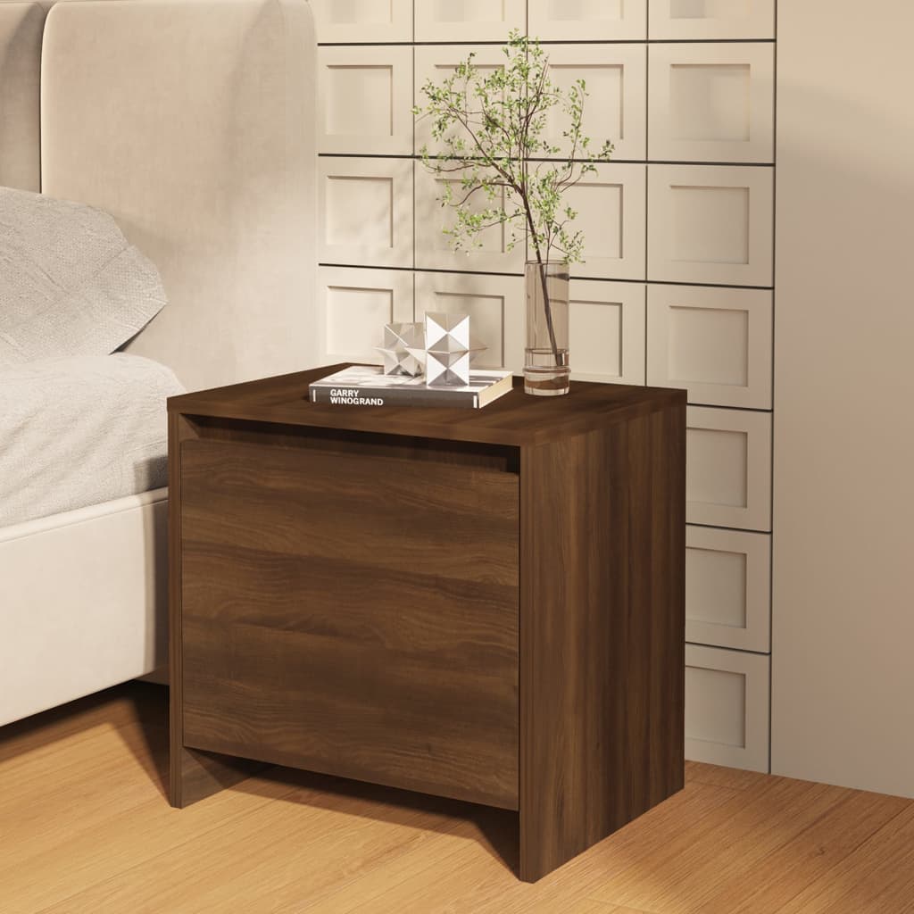 Berkfield Bedside Cabinet Brown Oak 45x34x44.5 cm Engineered Wood