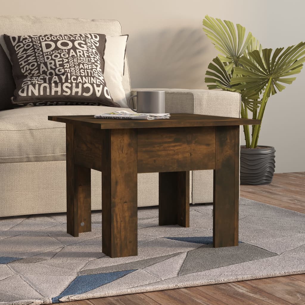 Berkfield Coffee Table Smoked Oak 55x55x42 cm Engineered Wood