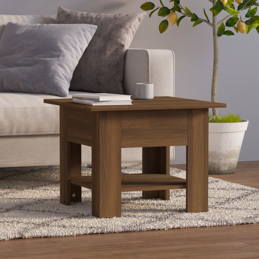 Berkfield Coffee Table Brown Oak 55x55x42 cm Engineered Wood