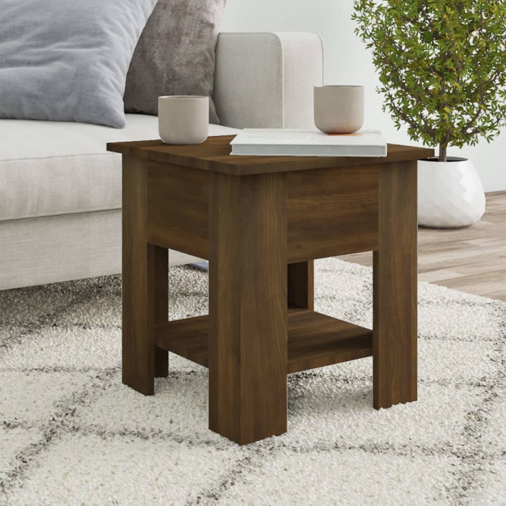 Berkfield Coffee Table Brown Oak 40x40x42 cm Engineered wood